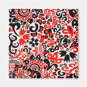 Ukrainian ethnic folk art floral pattern absrtact magnet