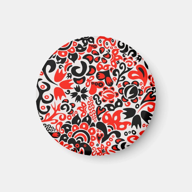 Ukrainian ethnic folk art floral pattern absrtact  magnet (Front)