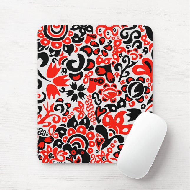Ukrainian ethnic folk art floral pattern absrtact  mouse pad (With Mouse)