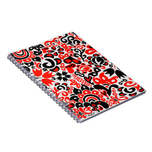 Ukrainian ethnic folk art floral pattern absrtact notebook