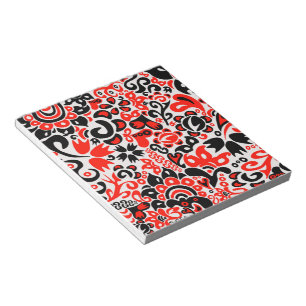 Ukrainian ethnic folk art floral pattern absrtact notepad