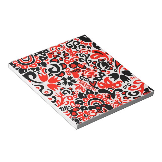Ukrainian ethnic folk art floral pattern absrtact  notepad (Angled)