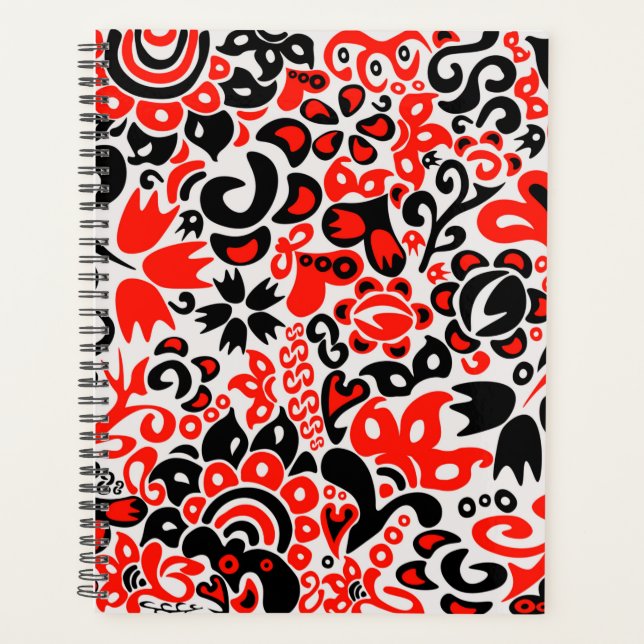 Ukrainian ethnic folk art floral pattern absrtact  planner (Front)