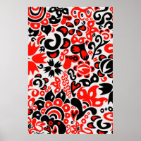 Ukrainian ethnic folk art floral pattern absrtact