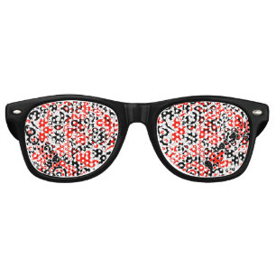 Ukrainian ethnic folk art floral pattern absrtact retro sunglasses