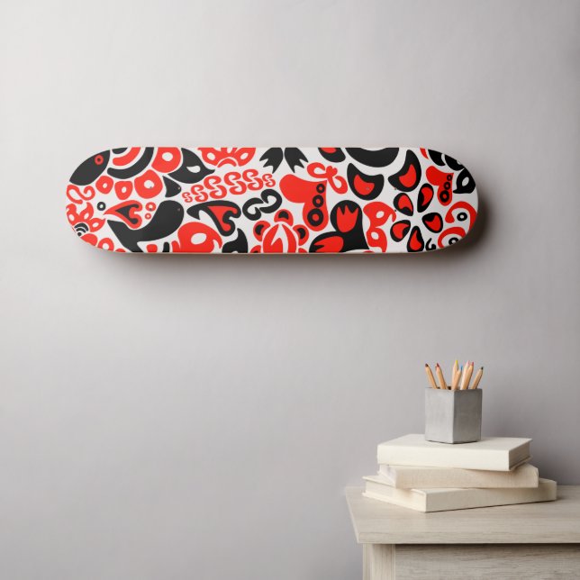 Ukrainian ethnic folk art floral pattern absrtact  skateboard (Wall Art (Horz))