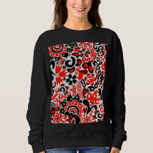 Ukrainian ethnic folk art floral pattern absrtact  sweatshirt