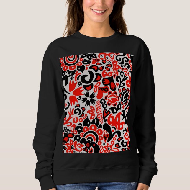 Ukrainian ethnic folk art floral pattern absrtact  sweatshirt (Front)