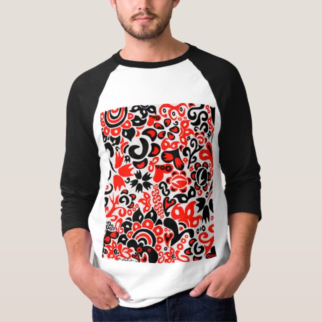 Ukrainian ethnic folk art floral pattern absrtact  T-Shirt (Front)