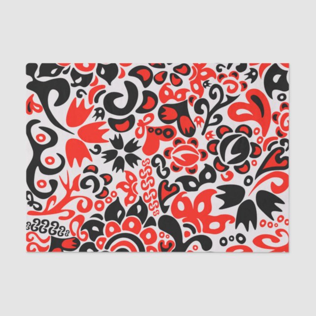 Ukrainian ethnic folk art floral pattern absrtact  tissue paper (Front)