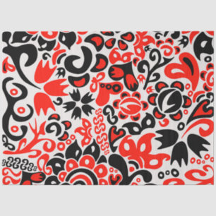 Ukrainian ethnic folk art floral pattern absrtact  tissue paper