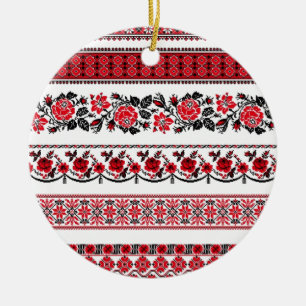 UKrainian ethnic pattern Ceramic Tree Decoration