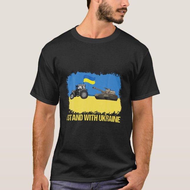 Ukrainian Farmer Tractor Pulling Tank I Stand With (Front)