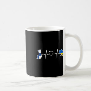 Ukrainian Finnish Flag - Ukraine Finland Heartbeat Coffee Mug