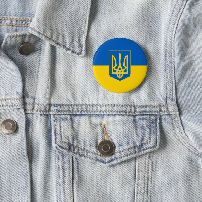 Ukrainian flag 6 cm round badge (In Situ)