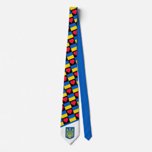 Ukrainian Flag and Coat of Arms Ukraine Pride Tie