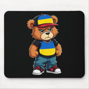 Ukrainian Flag Bear Ukraine Hip Hop Mouse Pad