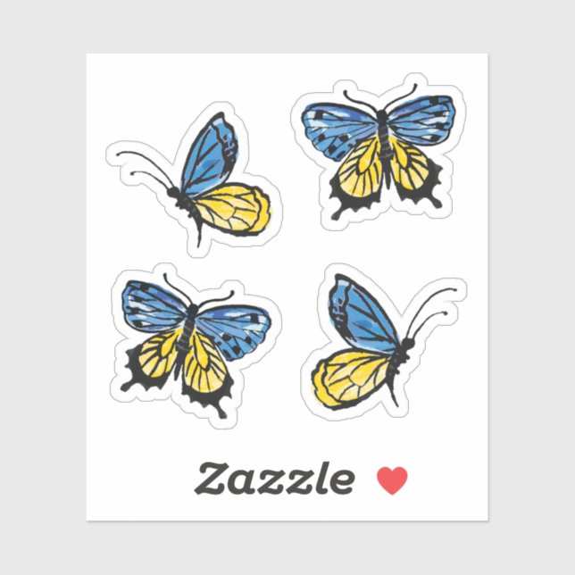 Ukrainian flag butterfly pack (Sheet)