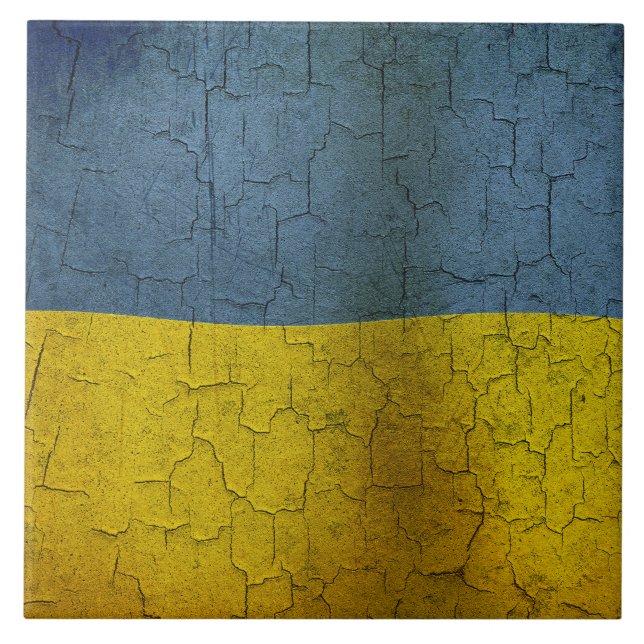 Ukrainian flag ceramic tile (Front)