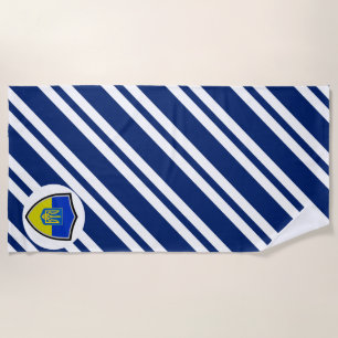Ukrainian flag-coat arms beach towel