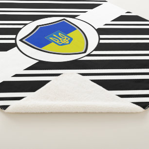 Ukrainian flag-coat arms Sherpa Blanket