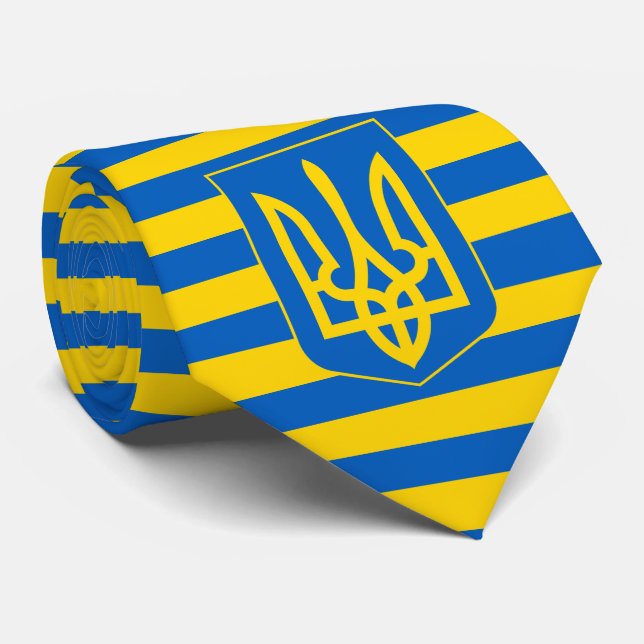 Ukrainian Flag & Coat of Arms, Flag of Ukraine Tie (Rolled)