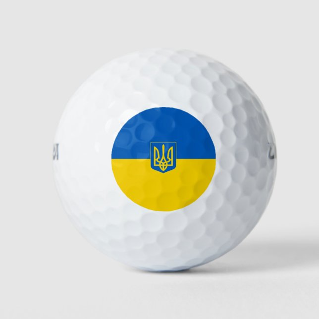 Ukrainian flag-Coat of arms Golf Balls (Front)