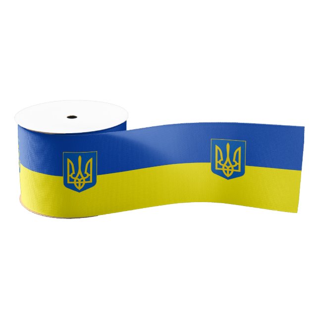 Ukrainian flag-Coat of arms Grosgrain Ribbon (Spool)