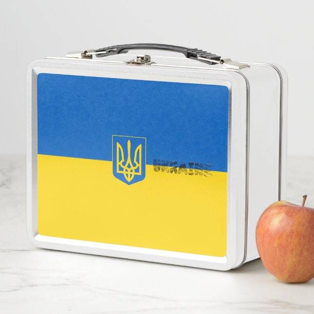 Ukrainian flag-Coat of arms Metal Lunch Box (In Situ)