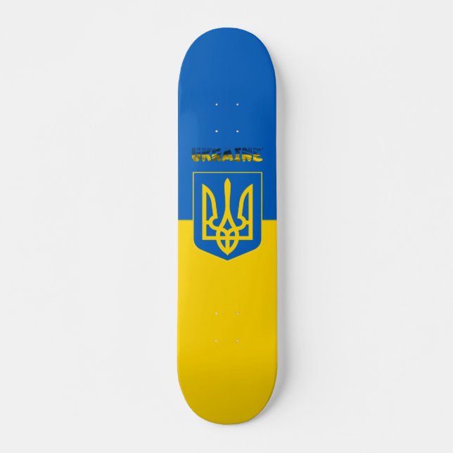 Ukrainian flag-Coat of arms Skateboard (Front)