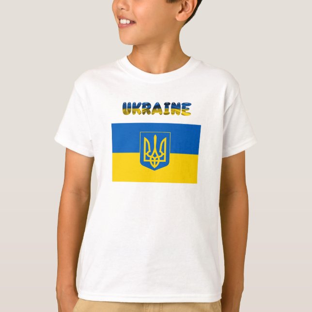 Ukrainian flag-Coat of arms T-Shirt (Front)
