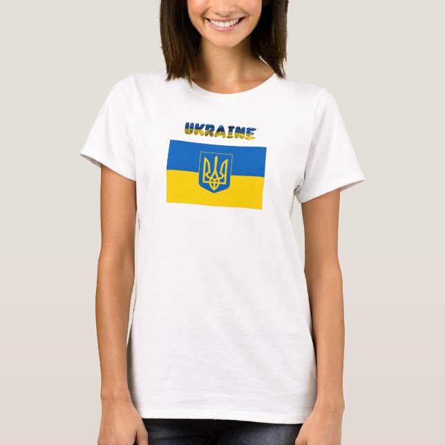 Ukrainian flag-coat of arms T-Shirt (Front)