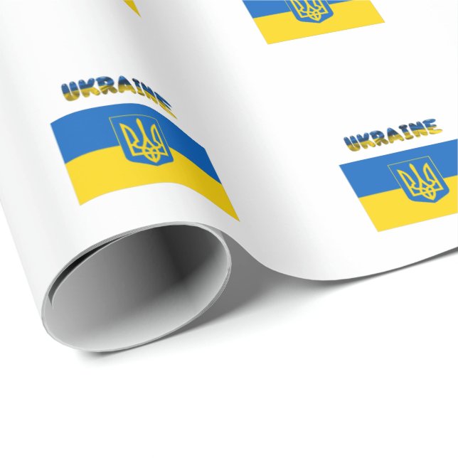 Ukrainian flag-Coat of arms Wrapping Paper (Roll Corner)