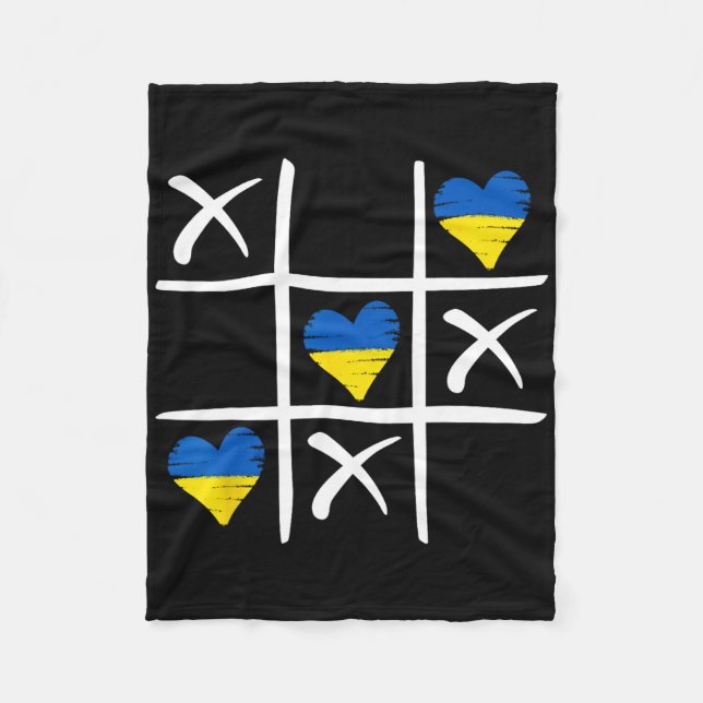 Ukrainian Flag Coloured Hearts  Fleece Blanket (Front)