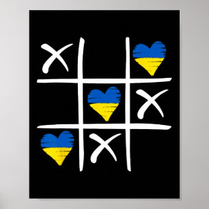 Ukrainian Flag Coloured Hearts Poster