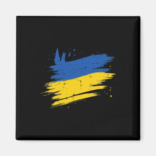 Ukrainian Flag Distressed Ukraine Patriotic Women  Magnet