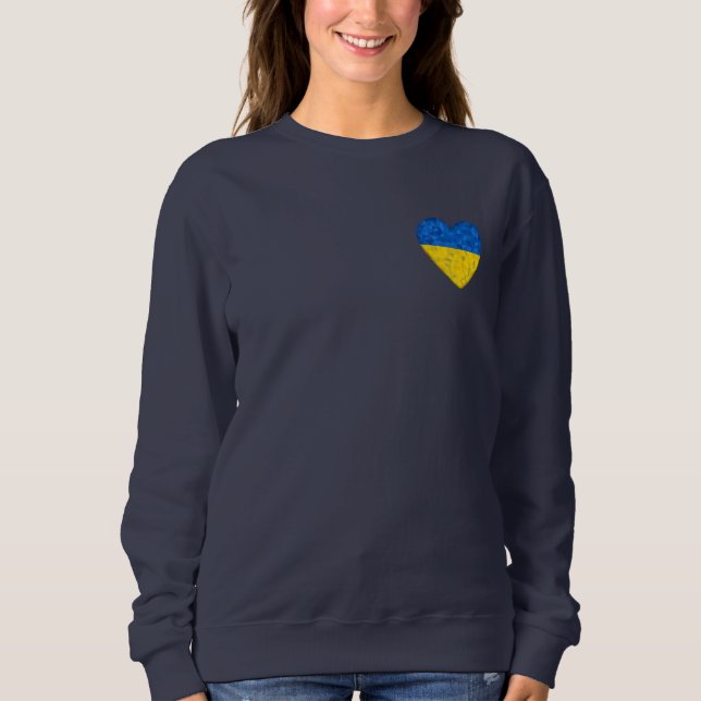 Ukrainian flag. Heart. Love to Ukraine. Support. Sweatshirt (Front)