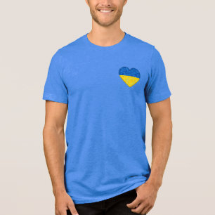 Ukrainian flag. Heart. Love to Ukraine. Support. Tri-Blend Shirt