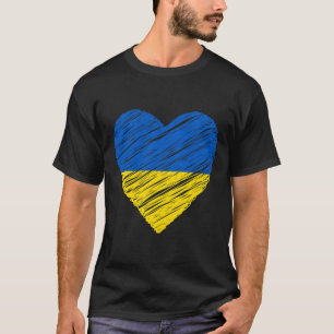 Ukrainian Flag Heart Support Ukraine T-Shirt