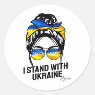 Ukrainian Flag I Stand With Ukraine 2025 Shirts Fr Classic Round Sticker