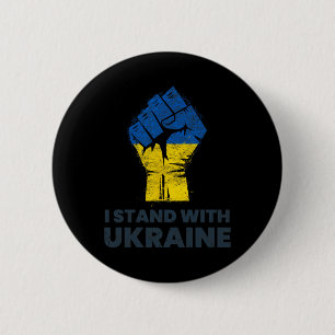 Ukrainian Flag - I Stand With Ukraine Flag 3  6 Cm Round Badge