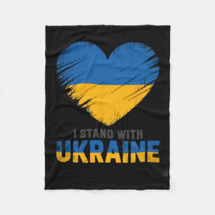 Ukrainian Flag - I Stand With Ukraine Flag Fleece Blanket