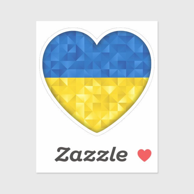Ukrainian flag. Love to Ukraine. Support. Heart. (Sheet)