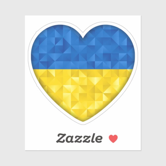 Ukrainian flag. Love to Ukraine. Support. Heart. (Sheet)