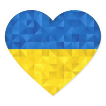 Ukrainian flag. Love to Ukraine. Support. Heart.