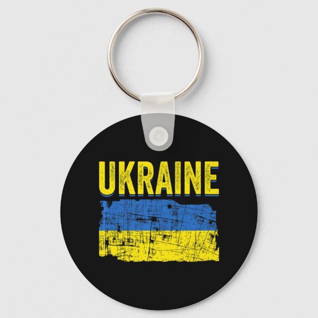 Ukrainian Flag Map Love Support Ukrainians Ukraine Key Ring (Front)