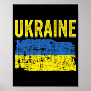 Ukrainian Flag Map Love Support Ukrainians Ukraine Poster
