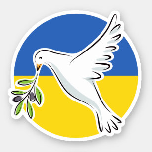 Ukrainian flag peace in Ukraine  dove anti war