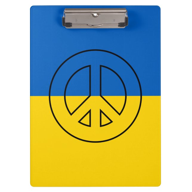 Ukrainian flag peace sign clipboard (Front)