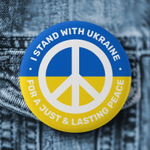 Ukrainian flag peace symbol I stand with Ukraine